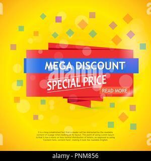 Vector mega discount sfondo. Super Vendita banner. Illustrazione Vettoriale