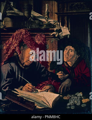 Due raccoglitori fiscale - 1540 - 92,1x74,3 cm - olio su pannello - Rinascimento italiano. Autore: REYMERSWAELE, MARIANUS VAN. Posizione: Galleria Nazionale. Londra. In Inghilterra. Foto Stock