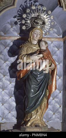 IMAGEN de la Virgen de Nuestra Señora de la Salud - RENACIMIENTO ESPAÑOL. Posizione: Iglesia de Nuestra Señora del Rosario. VILLAR DEL REY. Badajoz. Spagna. Foto Stock