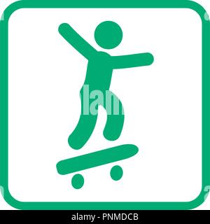 Jumping skate boarder pictoram icona illustrazione vettoriale Illustrazione Vettoriale