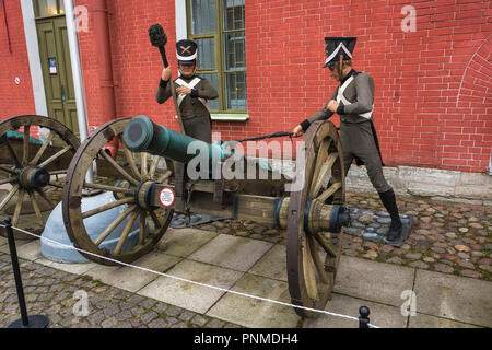 San Pietroburgo, Russia - 29 Settembre 2017: Il Cannone e artiglieria della fortezza del 29 settembre 2017, San Pietroburgo, Russia. Foto Stock