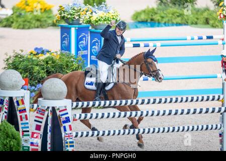 North Carolina, USA. Xxi Sett 2018. Show Jumping Team & singoli campionato. Giorno 10. Giochi equestri mondiali. WEG 2018 Tryon. Carolina del Nord. Stati Uniti d'America. 21/09/2018. Credito: Sport In immagini/Alamy Live News Foto Stock