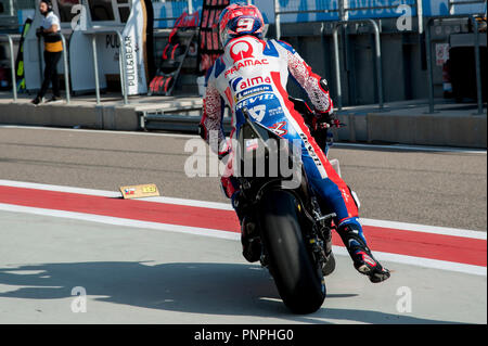 Il 22 settembre 2018, Ciudad del Motor de Aragon, Alcaniz in Spagna; il motociclismo MotoGP di Aragon, qualifica; Danilo Petrucci (Alma Pramac Racing) durante le prove libere 3 Foto Stock