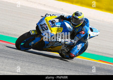 Alcaniz, Spagna. Il 22 settembre 2018. THOMAS LUTHI (12) della Svizzera e EG 0,0 Marc VDS durante il moto GP qualifiche dell'Aragona Grand Prix al Motorland pista di Alcaniz in Spagna su Settembre 22, 2018 (Foto: Alvaro Sanchez) Credito: CORDON PREMERE/Alamy Live News Foto Stock