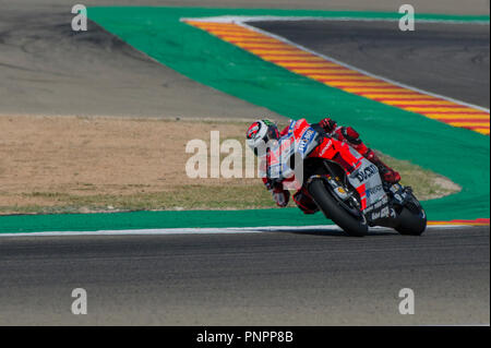 Il 22 settembre 2018, Ciudad del Motor de Aragon, Alcaniz in Spagna; il motociclismo MotoGP di Aragon, qualifica; Jorge Lorenzo (Ducati Team) Foto Stock