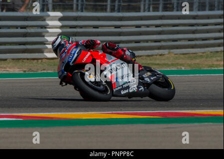 Il 22 settembre 2018, Ciudad del Motor de Aragon, Alcaniz in Spagna; il motociclismo MotoGP di Aragon, qualifica; Jorge Lorenzo (Ducati Team) Foto Stock