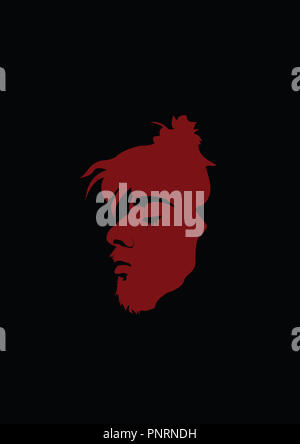 portriat uomo rosso e nero Foto Stock