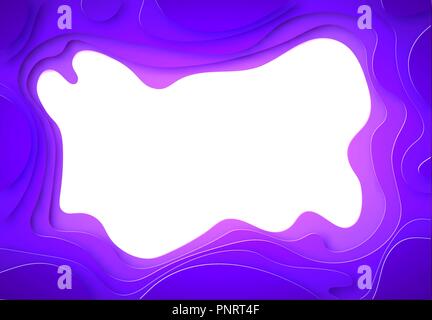 Dalla carta di tonalità di viola con transizioni fluide sono tagliati fuori. Dal bianco al viola scuro. Luogo di annuncio annuncio. arte astratta del carving. illustrazione Illustrazione Vettoriale