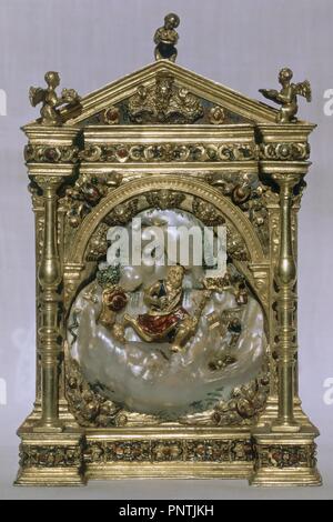 PORTAPAZ DE ESMALTE NACAR Y. Autore: CELLINI, benvenuto. Posizione: CATEDRAL-interno. Valencia. Spagna. Foto Stock