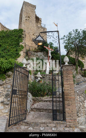 Roccantica (Rieti, Italia) - Un suggestivo e affascinante cittadina medievale in Sabina, con il suggestivo panorama sul fiume Tevere valley, Italia centrale Foto Stock