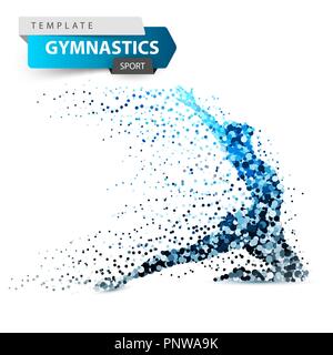 La ginnastica sport - dot immagine sullo sfondo bianco. Illustrazione Vettoriale