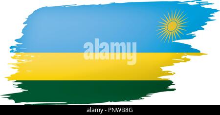 Ruanda bandiera, illustrazione vettoriale su uno sfondo bianco. Illustrazione Vettoriale