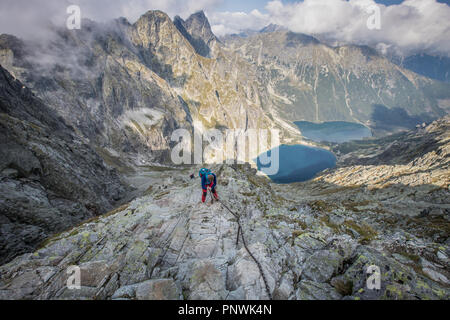 Il monte Rysy escursione in Tatra Foto Stock