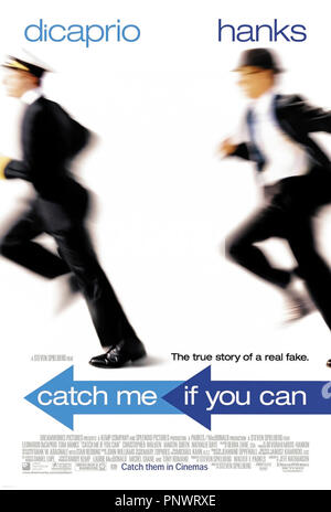 Catch Me se è possibile (2002) diretto da Steven Spielberg e interpretato da Leonardo DiCaprio, Tom Hanks, Christopher Walken e Martin Sheen. La vera storia di Frank Abagnale Jr. una fiducia trickster e truffatore e come agente FBI Carl Hanratty catturato lui. Foto Stock