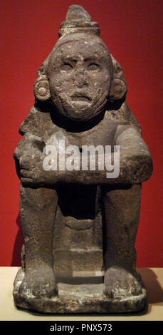 Arte precolombiana Aztec. Messico. Seduto divinità (Macuilxochitl). Del XV e XVI secolo. Basalto. Metropolitan Museum of Art. New York. Stati Uniti. Foto Stock