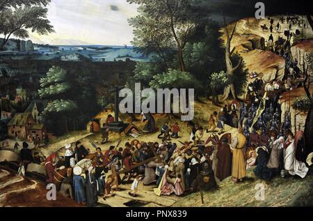 Pieter Brueghel il Giovane (1564-1638). Pittore fiammingo. La processione fino al Calvario, 1602. Museo Nazionale di Arte. Copenhagen. La Danimarca. Foto Stock