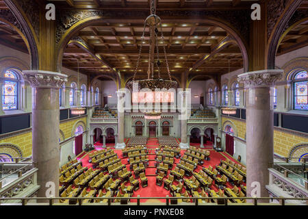 La Casa del complessivo camera dal balcone all'interno della storica New York State Capitol Building in Albany, New York Foto Stock