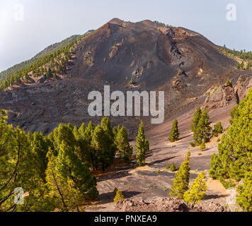 Paesaggio vulcanico lungo la Ruta de los Volcanes, bellissime escursioni percorso oltre i vulcani, la Palma Isole Canarie Foto Stock