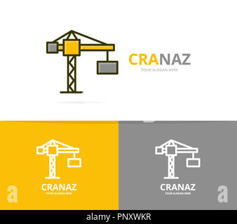 La gru e la costruzione logo design modello. Foto Stock