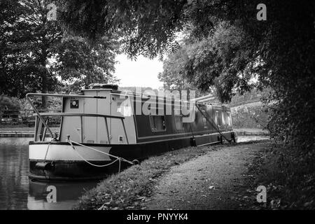 Nel bacino. Foxton blocca in Foxton, Leicestershire, sono dieci serrature sul canale costituito da due 'sscale' ciascuno dei cinque blocchi sul Grand Union Canal. Foto Stock