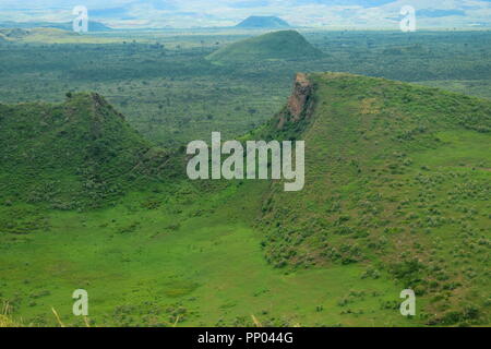 Escursionismo Sleeping warrior Hill sulle rive del lago Elementaita, Naivasha, Rift Valley Kenya Foto Stock