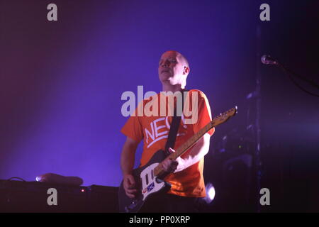 Aberdeen, Aberdeenshire, Regno Unito. 22 Settembre, 2018. Banda di Glasgow Mogwai esibirsi dal vivo a Sua Maestà il teatro come parte del nord vero Festival 2018. Credito: Simon Newbury/Alamy Live News Foto Stock