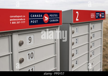 Medicine Hat, Alberta, Canada. Decimo Sep, 2018. Canada Post comunità cassette postali in Medicine Hat, Alberta. Credito: Bayne Stanley/ZUMA filo/Alamy Live News Foto Stock