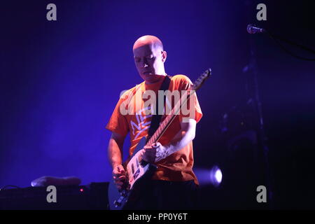 Aberdeen, Aberdeenshire, Regno Unito. 22 Settembre, 2018. Banda di Glasgow Mogwai esibirsi dal vivo a Sua Maestà il teatro come parte del nord vero Festival 2018. Credito: Simon Newbury/Alamy Live News Foto Stock