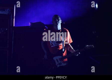 Aberdeen, Aberdeenshire, Regno Unito. 22 Settembre, 2018. Banda di Glasgow Mogwai esibirsi dal vivo a Sua Maestà il teatro come parte del nord vero Festival 2018. Credito: Simon Newbury/Alamy Live News Foto Stock