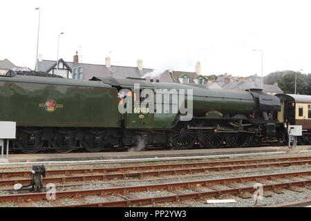 Il Flying Scotsman in tour in Galles del Nord Foto Stock