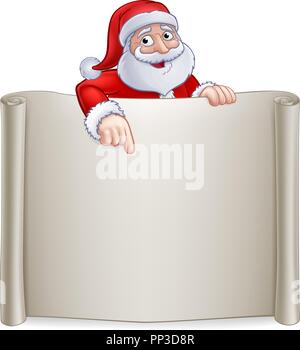 Christmas Santa Claus Cartoon segno Illustrazione Vettoriale