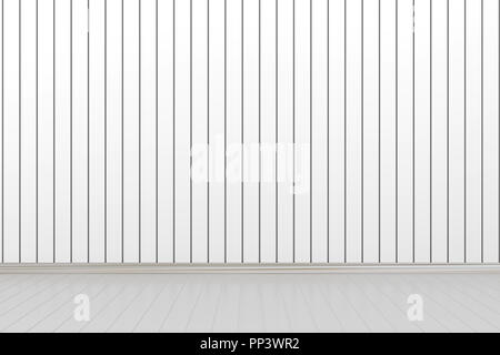 3d sala vuota con il muro bianco Foto Stock