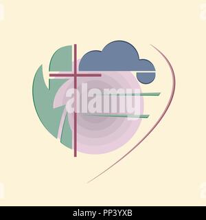 Abstract Logo religiosa Illustrazione Vettoriale