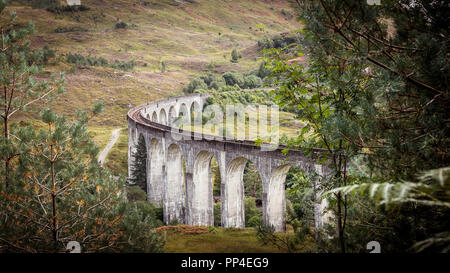 Glenfinnan viadotto ferroviario in Scozia Foto Stock