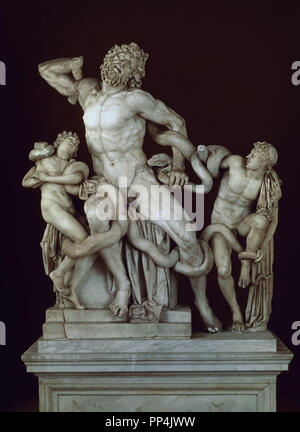 LAOCOONTE Y SUS HIJOS - S I CA - ESCULTURA HELENISTICA. Autore: ATANODORO. Posizione: MUSEOS VATICANOS-museo Pio Clementino. VATICANO. Foto Stock