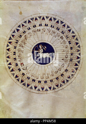 "LAPIDARIO DEL DIARIO DE MARIA ' - 1253 - Sagittario, nono segno dello zodiaco. Autore: Alfonso X di Castiglia. Posizione: MONASTERIO-BIBLIOTECA-COLECCION. SAN LORENZO del El Escorial. MADRID. Spagna. Foto Stock