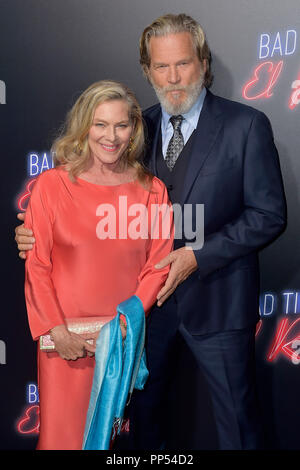 In California, Stati Uniti d'America. 22 settembre 2018. Jeff Bridges e sua moglie Susan Geston frequentando il " Bad volte all'El Royale premiere a TCL Teatro Cinese su Settembre 22, 2018 a Los Angeles, California. Credito: Geisler-Fotopress GmbH/Alamy Live News Foto Stock