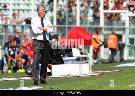 Torino, Italia. 23 Settembre, 2018. Carlo Ancelotti, head coach della SSC Napoli, durante la serie di una partita di calcio tra Torino Fc e SSC Napoli. Credito: Marco Canoniero/Alamy Live News Foto Stock