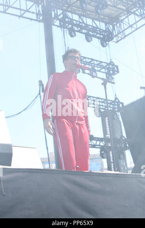 Bobby ossa esegue sul palco al 2018 iHeartRadio Music Festival stadio diurne il 22 settembre 2018 a Las Vegas, Nevada. Foto Stock