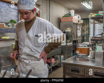 La cucina dello chef, udon ristorante, Stati Uniti d'America, Oita, Giappone Foto Stock