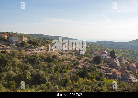 Villaggio Velo Grablje sull'isola di Hvar, Croazia 2018 Foto Stock