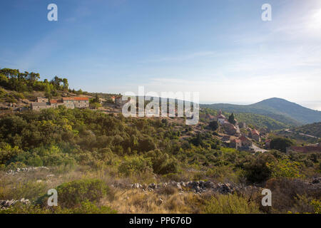 Villaggio Velo Grablje sull'isola di Hvar, Croazia 2018 Foto Stock