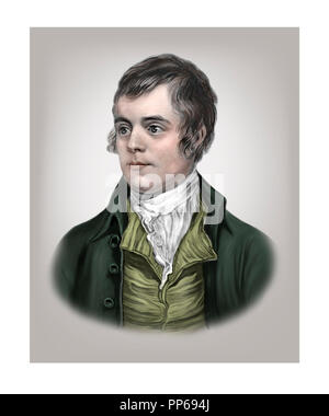 Robert Burns 1759 - 1796 poeta Scozzese cantautore Foto Stock