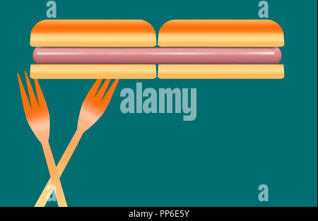 Hot dog sono visti in questa illustrazione alimentare Foto Stock