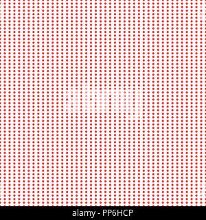 Red Polka Dot fabric, seamless pattern di cerchi di colore rosso su sfondo bianco - sfondo o pattern di vettore. Illustrazione Vettoriale