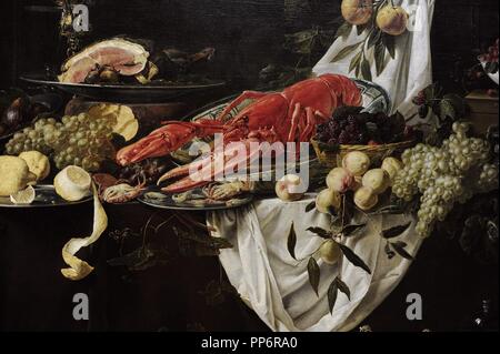 Adriaen van Utrecht (1599-1651/52). Pittore fiammingo. Banchetto di vita ancora, 1644. Dettaglio. Rijksmuseum. Amsterdam. Holland. Foto Stock