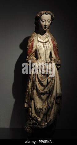 Maestro delle statue di Koudewater (attivo c. 1460-1480). Santa Caterina di Alessandria, c. 1470. Rijksmuseum. Amsterdam. Holland. Foto Stock