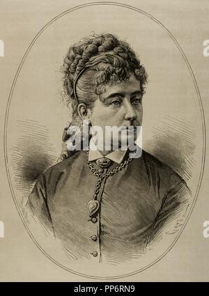 Pauline Lucca (1841-1908). Soprano austriaco. Incisione in spagnolo e illustrazione americana, 1878. Foto Stock