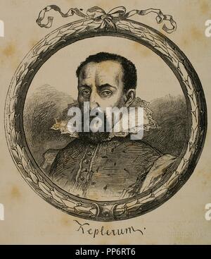 Johannes Kepler (1571-1630). Matematico e astronomo tedesco. Incisione in Germania, 1882. Foto Stock