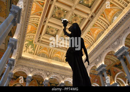 All'interno della storica Biblioteca del Congresso di Washington D.C. Foto Stock